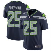 Wholesale Cheap Nike Seahawks #25 Richard Sherman Steel Blue Team Color Men's Stitched NFL Vapor Untouchable Limited Jersey