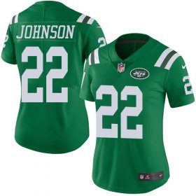 Wholesale Cheap Nike Jets #22 Trumaine Johnson Green Women\'s Stitched NFL Limited Rush Jersey