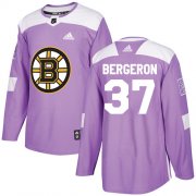 Wholesale Cheap Adidas Bruins #37 Patrice Bergeron Purple Authentic Fights Cancer Youth Stitched NHL Jersey
