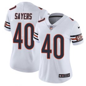 Wholesale Cheap Nike Bears #40 Gale Sayers White Women\'s Stitched NFL Vapor Untouchable Limited Jersey