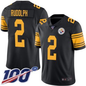 Wholesale Cheap Nike Steelers #2 Mason Rudolph Black Men\'s Stitched NFL Limited Rush 100th Season Jersey