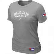Wholesale Cheap Women's Toronto Blue Jays Nike Short Sleeve Practice MLB T-Shirt Light Grey