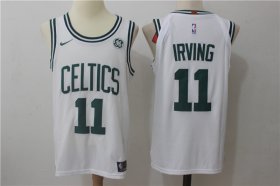 Wholesale Cheap Men\'s Boston Celtics #11 Kyrie Irving White Stitched NBA Nike Revolution 30 Swingman Jersey