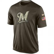 Wholesale Cheap Men's Milwaukee Brewers Salute To Service Nike Dri-FIT T-Shirt