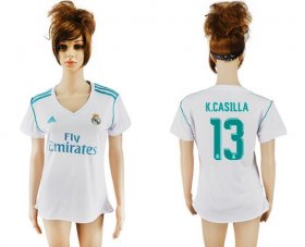Wholesale Cheap Women\'s Real Madrid #13 K.Casilla Home Soccer Club Jersey