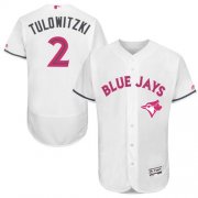 Wholesale Cheap Blue Jays #2 Troy Tulowitzki White Flexbase Authentic Collection Mother's Day Stitched MLB Jersey