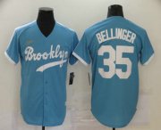 Wholesale Cheap Men's Los Angeles Dodgers #35 Cody Bellinger Light Blue Stitched MLB Cool Base Cooperstown Collection Nike Jersey