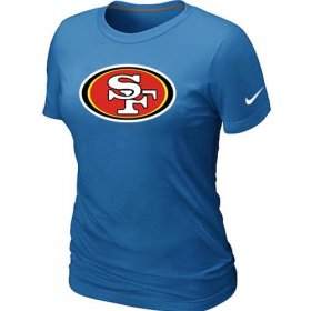 Wholesale Cheap Women\'s Nike San Francisco 49ers Logo NFL T-Shirt Light Blue