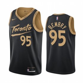 Wholesale Cheap Nike Raptors #95 DeAndre\' Bembry Black NBA Swingman 2020-21 City Edition Jersey