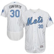 Wholesale Cheap Mets #30 Michael Conforto White(Blue Strip) Flexbase Authentic Collection Father's Day Stitched MLB Jersey