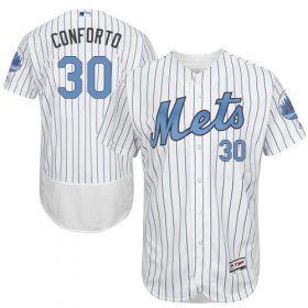 Wholesale Cheap Mets #30 Michael Conforto White(Blue Strip) Flexbase Authentic Collection Father\'s Day Stitched MLB Jersey