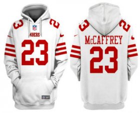 Wholesale Cheap Men\'s San Francisco 49ers #23 Christian McCaffrey White Alternate Pullover Hoodie