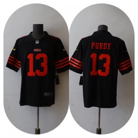 Cheap Men\'s San Francisco 49ers #13 Brock Purdy Black Vapor Untouchable Limited Stitched Jersey