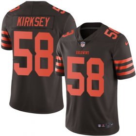 Wholesale Cheap Nike Browns #58 Christian Kirksey Brown Men\'s Stitched NFL Limited Rush Jersey