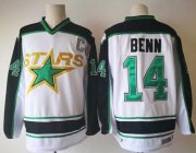 Wholesale Cheap Adidas Stars #14 Jamie Benn White Road Authentic Stitched NHL Jersey