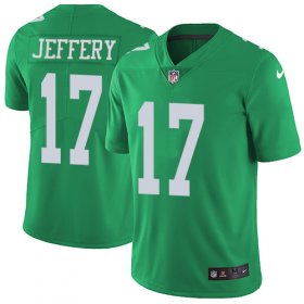 Wholesale Cheap Nike Eagles #17 Alshon Jeffery Green Men\'s Stitched NFL Limited Rush Jersey