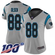 Wholesale Cheap Nike Panthers #88 Greg Olsen Silver Women's Stitched NFL Limited Inverted Legend 100th Season Jersey
