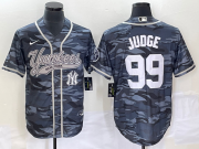 Wholesale Cheap Men's New York Yankees #99 Aaron Judge Grey Camo Cool Base With Patch Stitched Baseball Jersey1