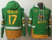 Wholesale Cheap Ducks #17 Ryan Kesler Green Name & Number Pullover NHL Hoodie