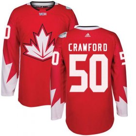 Wholesale Cheap Team Canada #50 Corey Crawford Red 2016 World Cup Stitched Youth NHL Jersey