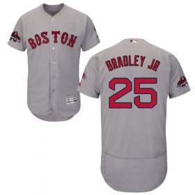 Wholesale Cheap Red Sox #25 Jackie Bradley Jr Grey Flexbase Authentic Collection 2018 World Series Stitched MLB Jersey