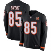 Wholesale Cheap Nike Bengals #85 Tyler Eifert Black Team Color Men's Stitched NFL Limited Therma Long Sleeve Jersey