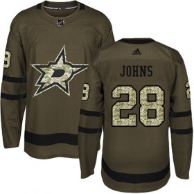 Wholesale Cheap Adidas Stars #28 Stephen Johns Green Salute to Service Stitched NHL Jersey