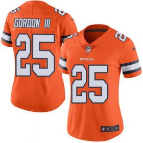 Wholesale Cheap Nike Broncos #25 Melvin Gordon III Orange Women\'s Stitched NFL Limited Rush Jersey