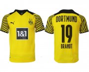 Wholesale Cheap Men 2021-2022 Club Borussia Dortmund home yellow aaa version 19 Soccer Jersey