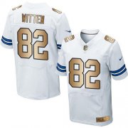 Wholesale Cheap Nike Cowboys #82 Jason Witten White Men's Stitched NFL Elite Gold Jersey