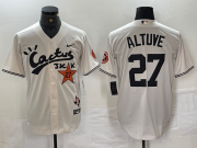 Cheap Men's Houston Astros #27 Jose Altuve Cream Cactus Jack Vapor Premier Stitched Baseball Jersey