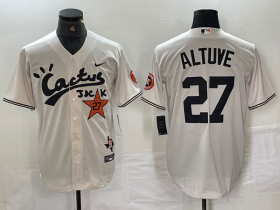 Cheap Men\'s Houston Astros #27 Jose Altuve Cream Cactus Jack Vapor Premier Stitched Baseball Jersey