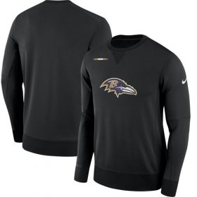 Wholesale Cheap Men\'s Baltimore Ravens Nike Black Sideline Team Logo Performance Sweatshirt