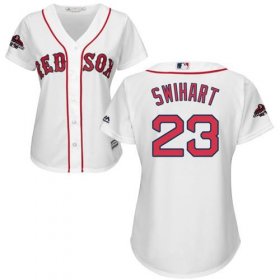 Wholesale Cheap Red Sox #23 Blake Swihart White Home 2018 World Series Champions Women\'s Stitched MLB Jersey