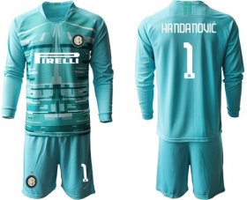 Wholesale Cheap Inter Milan #1 Handanovic Light Blue Goalkeeper Long Sleeves Soccer Club Jersey