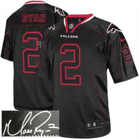 Wholesale Cheap Nike Falcons #2 Matt Ryan Lights Out Black Men\'s Stitched NFL Elite Autographed Jersey