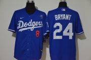 Wholesale Cheap Los Angeles Dodgers #8 #24 Kobe Bryant Men's Nike Royal Cool Base 2020 KB Patch MLB Jersey