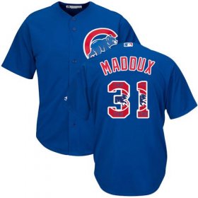 Wholesale Cheap Cubs #31 Greg Maddux Blue Team Logo Fashion Stitched MLB Jersey