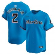 Cheap Men's Miami Marlins #2 Jazz Chisholm Jr. Blue Limited Stitched Baseball Jersey