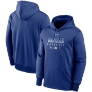 Wholesale Cheap Men's Kansas City Royals Nike Royal Authentic Collection Therma Performance Pullover Hoodie