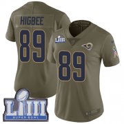 Wholesale Cheap Nike Rams #89 Tyler Higbee Olive Super Bowl LIII Bound Women's Stitched NFL Limited 2017 Salute to Service Jersey