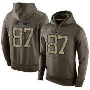 Wholesale Cheap NFL Men's Nike Baltimore Ravens #87 Maxx Williams Stitched Green Olive Salute To Service KO Performance Hoodie