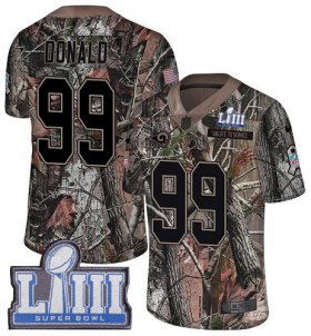 Wholesale Cheap Nike Rams #99 Aaron Donald Camo Super Bowl LIII Bound Men\'s Stitched NFL Limited Rush Realtree Jersey