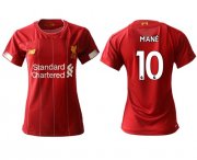 Wholesale Cheap Women's Liverpool #10 Mane Red Home Soccer Club Jersey