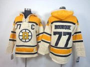 Wholesale Cheap Bruins #77 Ray Bourque Cream Sawyer Hooded Sweatshirt Stitched NHL Jersey