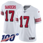 Wholesale Cheap Nike 49ers #17 Emmanuel Sanders White Rush Men's Stitched NFL Limited 100th Season Jersey