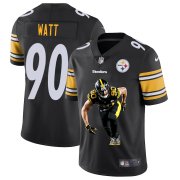 Wholesale Cheap Men's Pittsburgh Steelers #90 T. J. Watt Black Player Portrait Edition 2020 Vapor Untouchable Stitched NFL Nike Limited Jersey