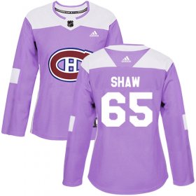 Wholesale Cheap Adidas Canadiens #65 Andrew Shaw Purple Authentic Fights Cancer Women\'s Stitched NHL Jersey