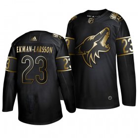 Wholesale Cheap Adidas Coyotes #23 Oliver Ekman-Larsson Men\'s 2019 Black Golden Edition Authentic Stitched NHL Jersey