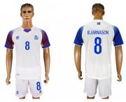 Wholesale Cheap Iceland #8 Bjarnason Away Soccer Country Jersey